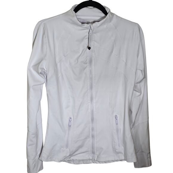 Lulemon Define Full Zip Jacket Luon White Reflective Logo On Back Size 8 - Picture 1 of 10